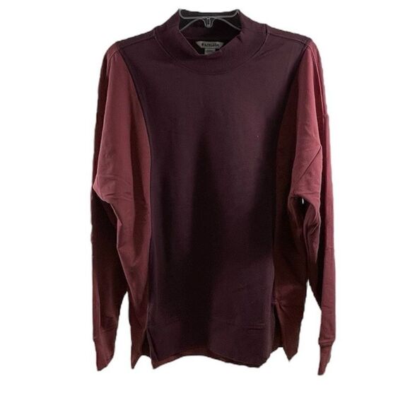 Athleta NWOT Burgundy Colorblock Pullover Sweatshirt Size M - Picture 1 of 7